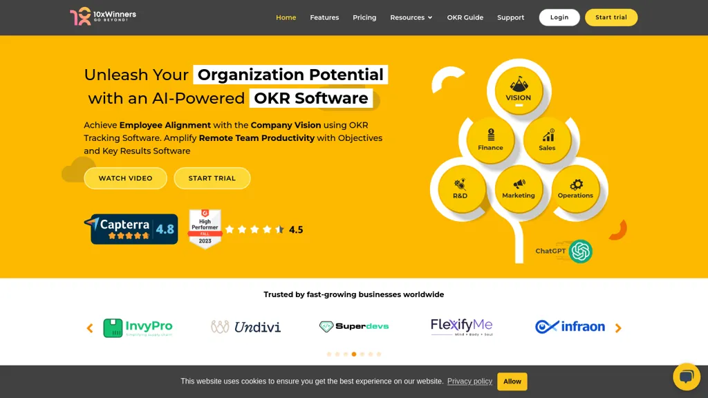 10xWinners OKR website