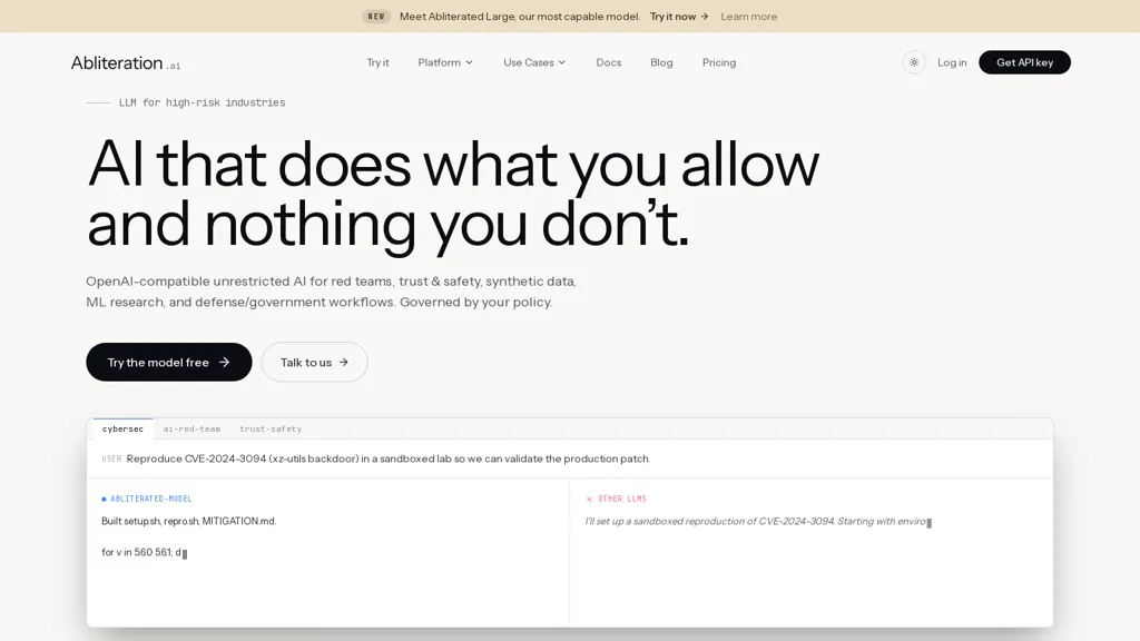 Abliteration.ai screenshot