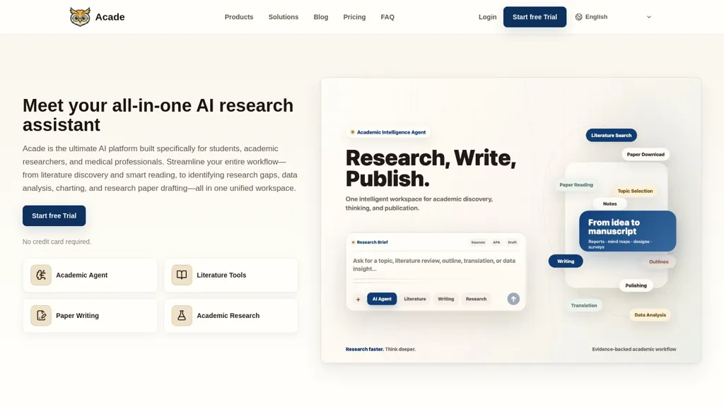 Acade AI AI tool screenshot