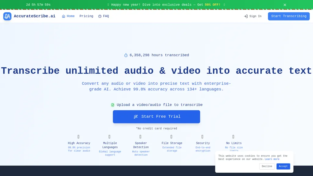 AccurateScribe.ai website
