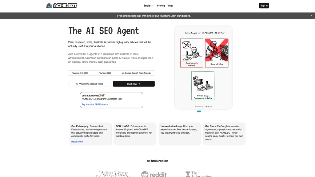 ACME.BOT AI tool screenshot