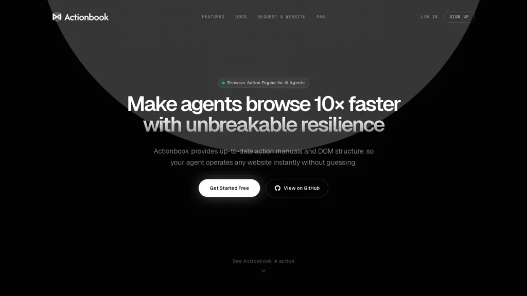 Actionbook.dev AI tool screenshot