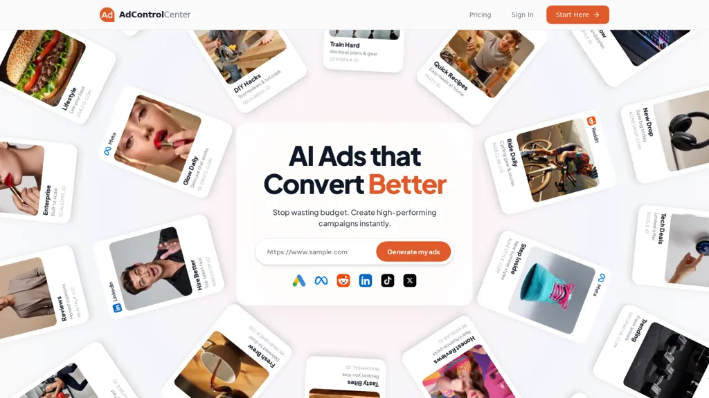AdControlCenter AI tool screenshot