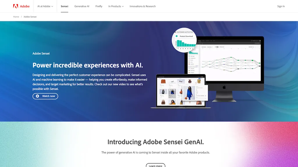 Adobe Sensei website