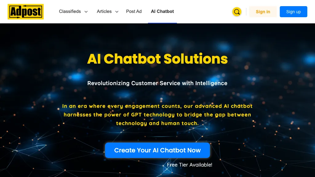 Adpost AI Chatbot website