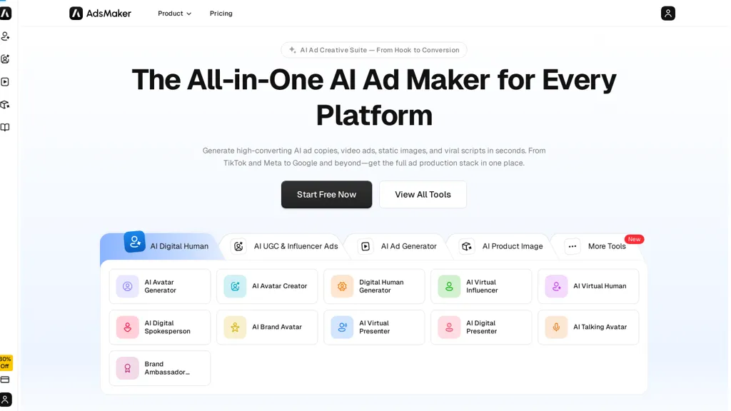 Adsmaker.ai AI tool screenshot