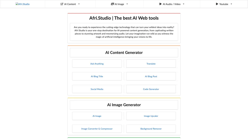 Afri Studio website