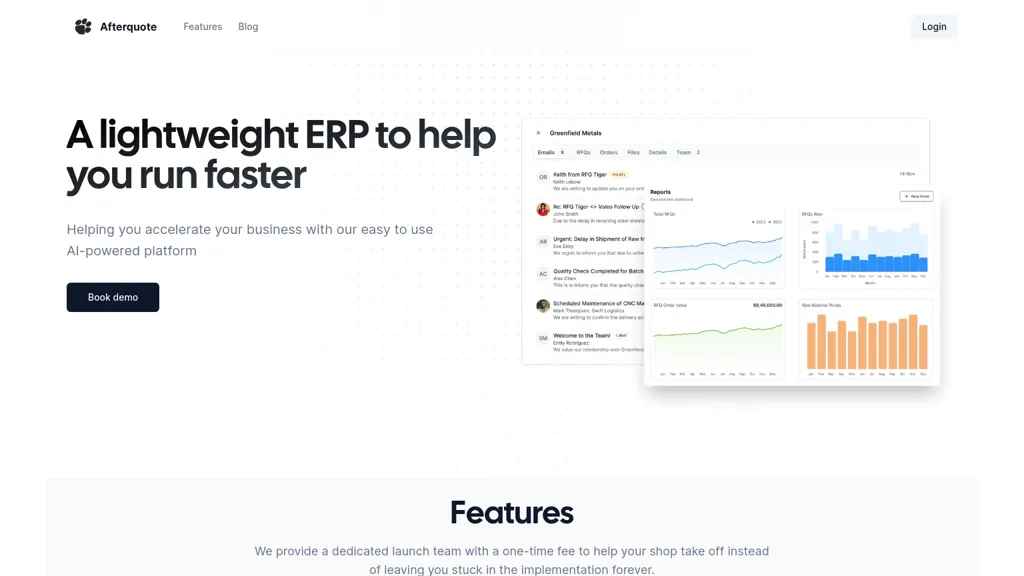Afterquote website