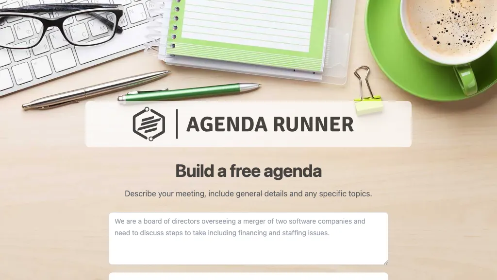 Agenda Runner website