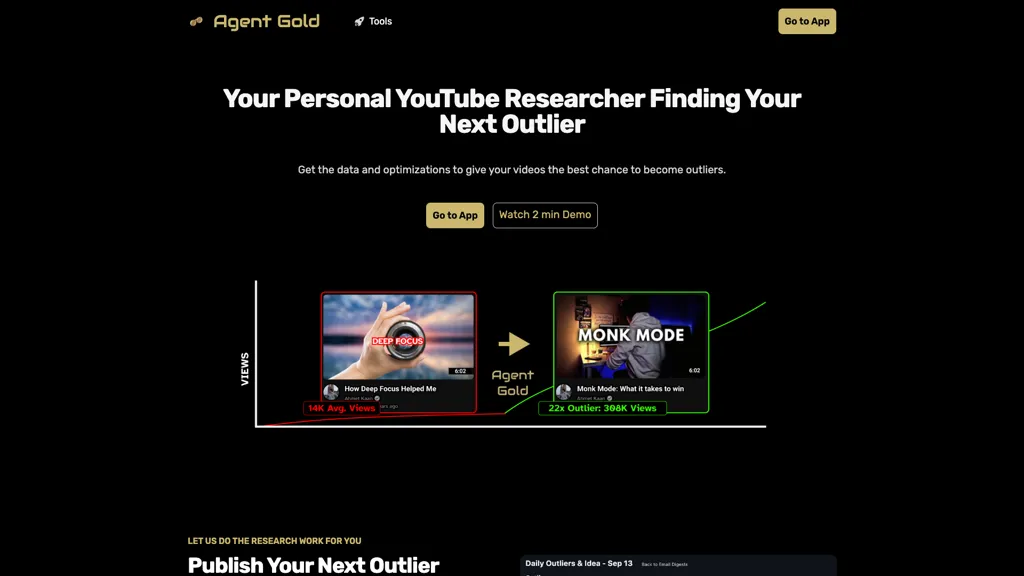 Agent Gold AI tool screenshot