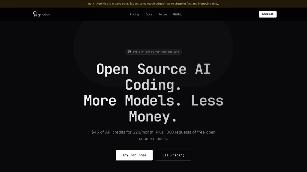 Agentica AI tool screenshot