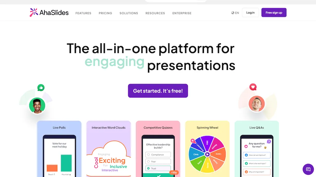 AhaSlides AI tool screenshot
