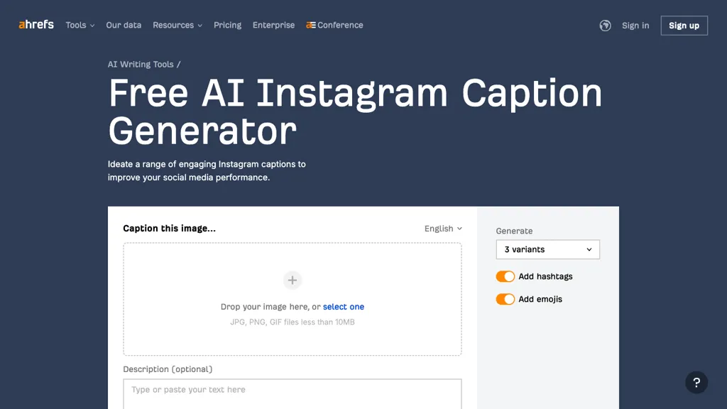 Instagram caption generator