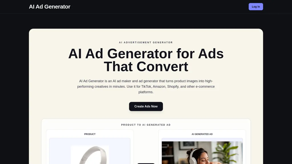 AI Ad Gen AI tool screenshot