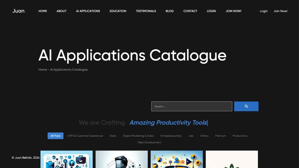 Ai Application Catalogue website