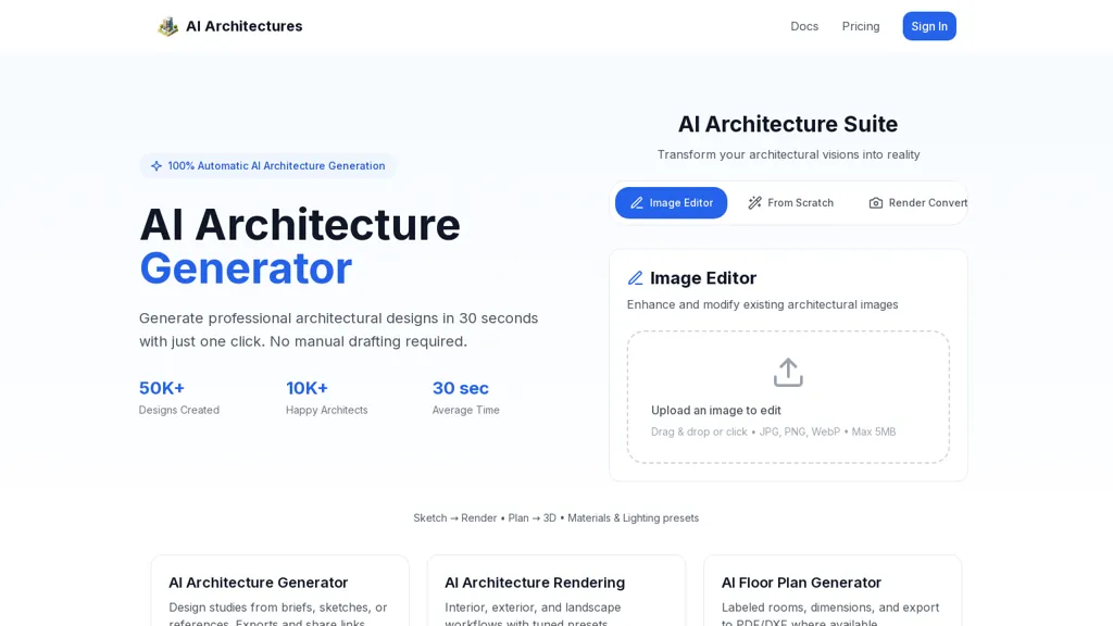 AI Architectures AI tool screenshot