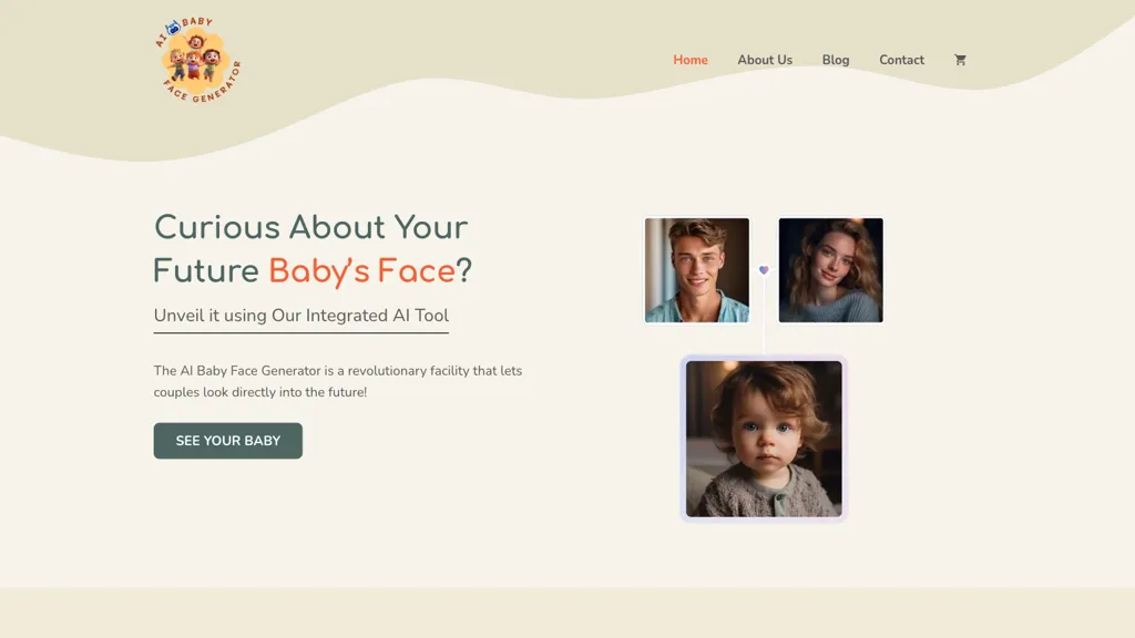 AI Baby Face Generator website
