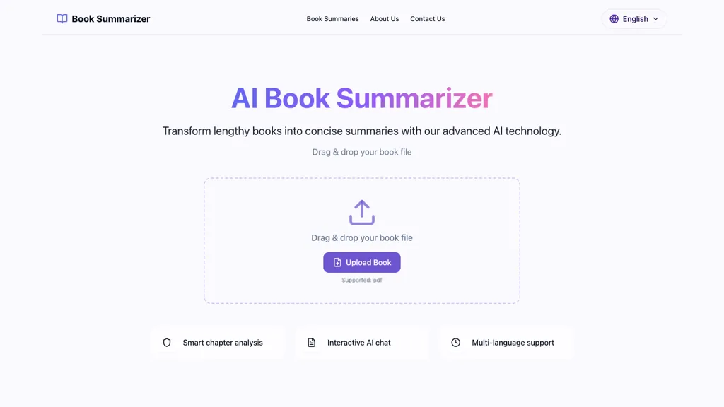 AI Book Summarizer AI tool screenshot
