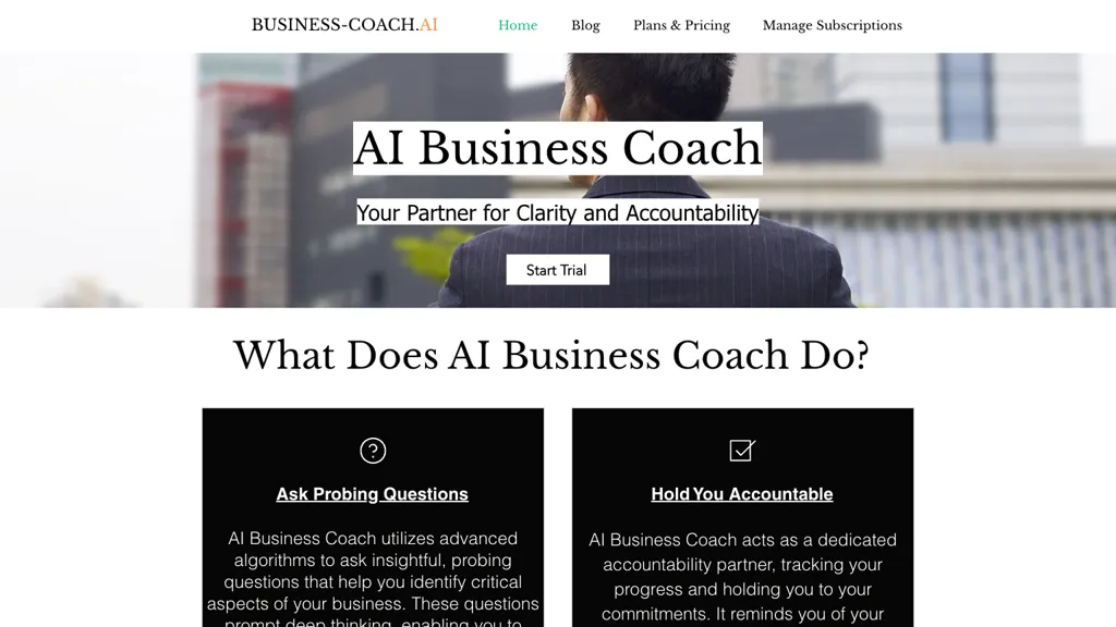 AI Business Coach website