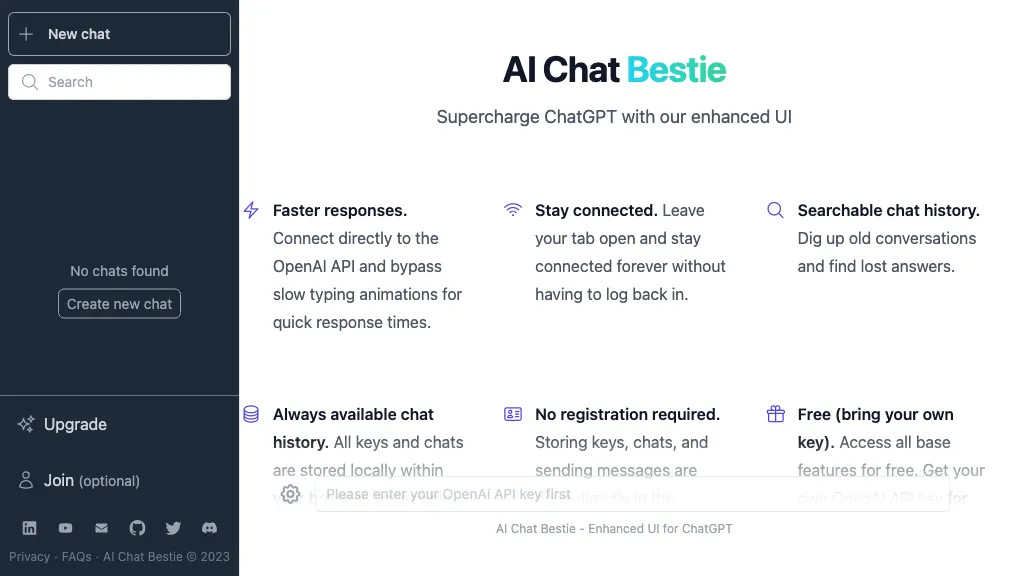 AI Chat Bestie website