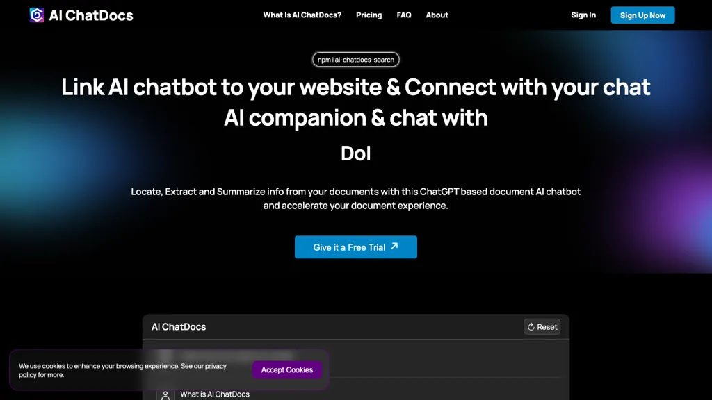 AI ChatDocs website