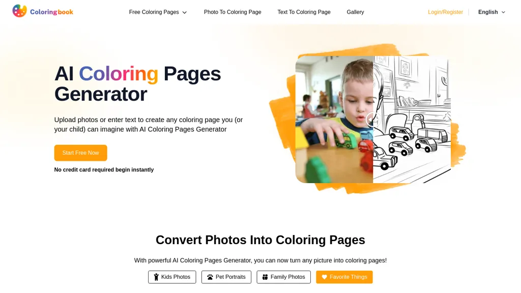 AI ColoringBook website