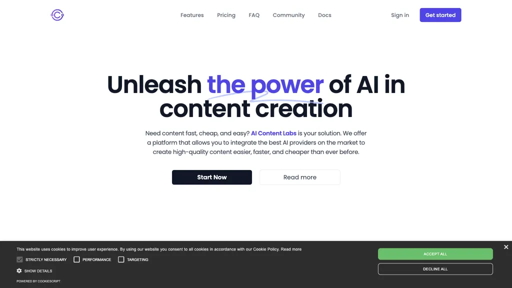 AI Content Labs website