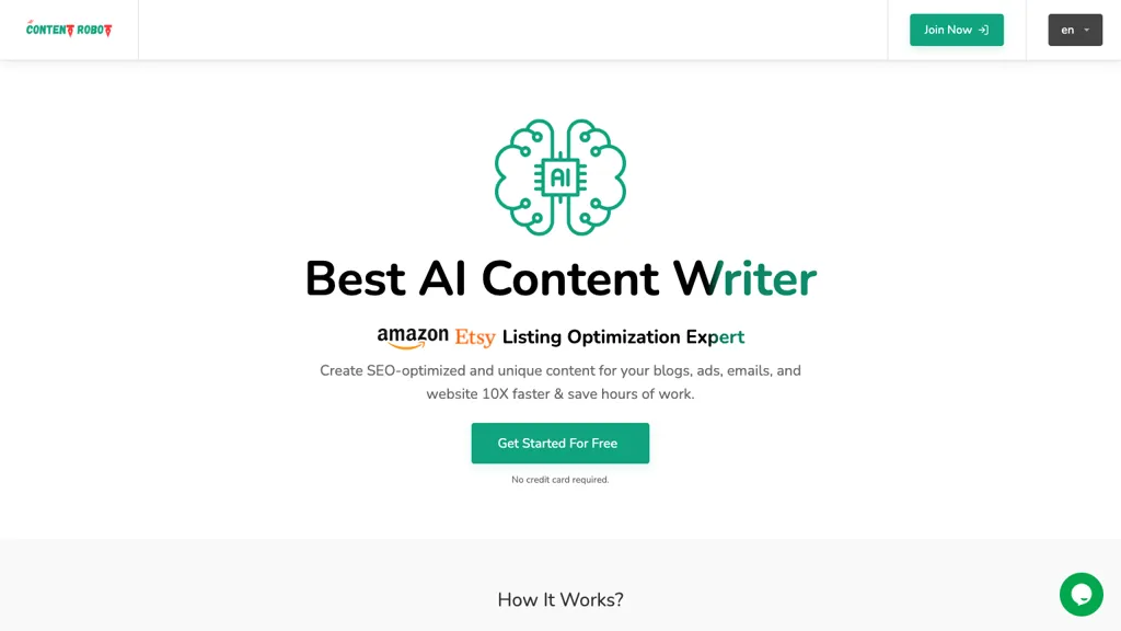 AI Content Writer website