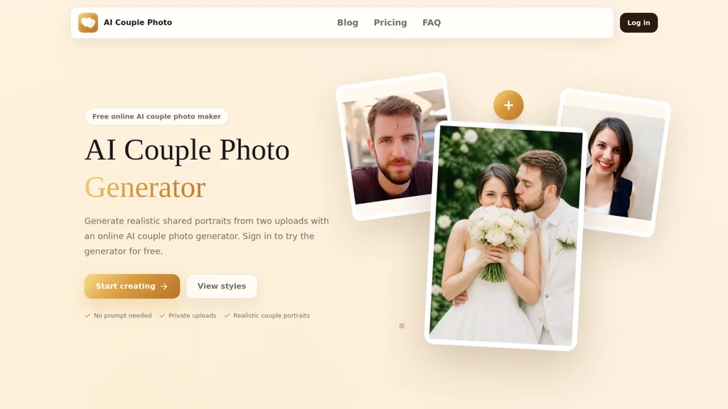 AI Couple Photo AI tool screenshot