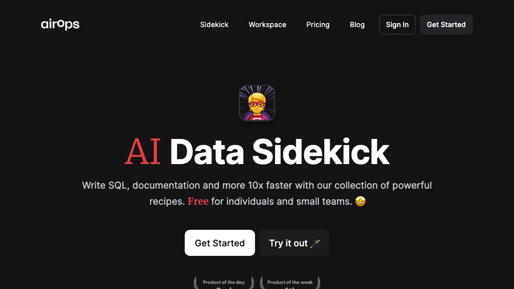AI Data Sidekick website