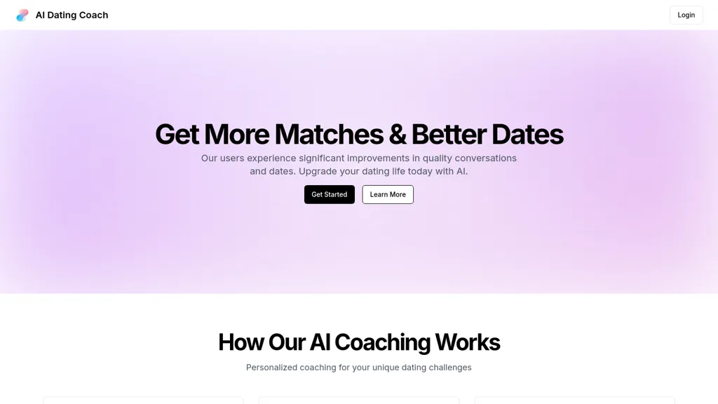 AI Dating Coach website