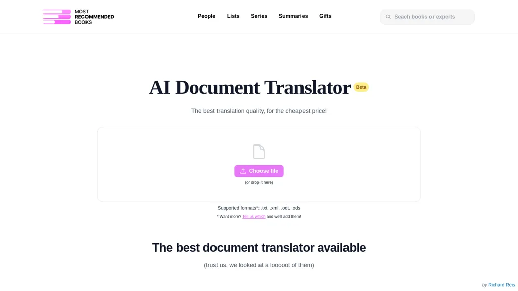 AI Document Translator website