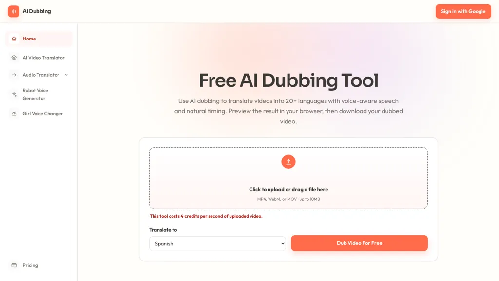 AI Dubbing screenshot