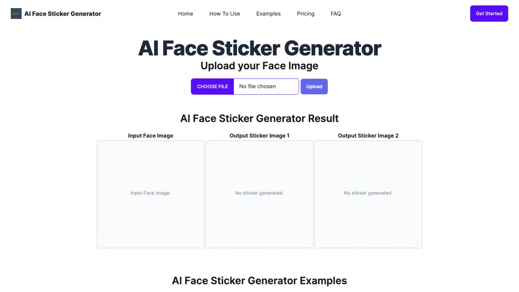 AI Face Sticker Generator website