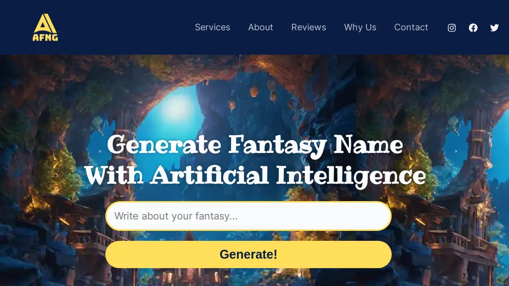 AI Fantasy Name Generator website
