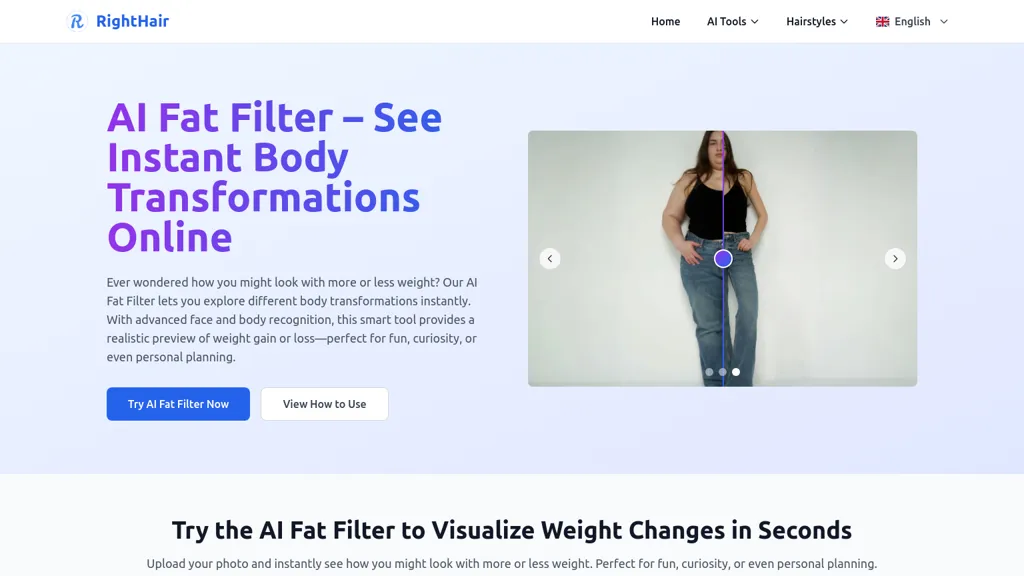 AI fat filter AI tool screenshot