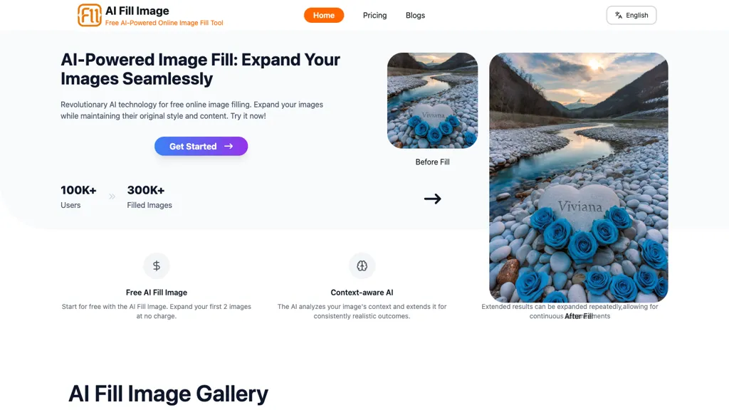 AI Fill Image website