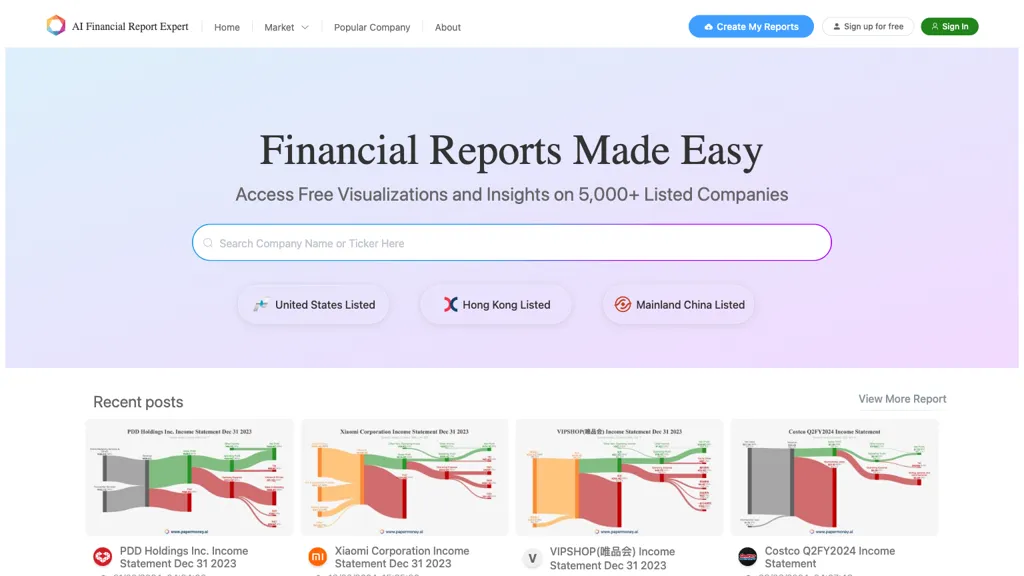 AI Financial Report Expert website