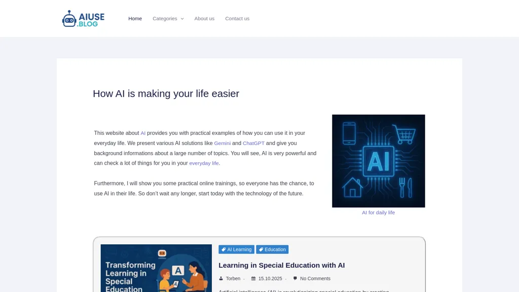 AIuse.blog - AI Wearables in Everyday Use AI tool screenshot