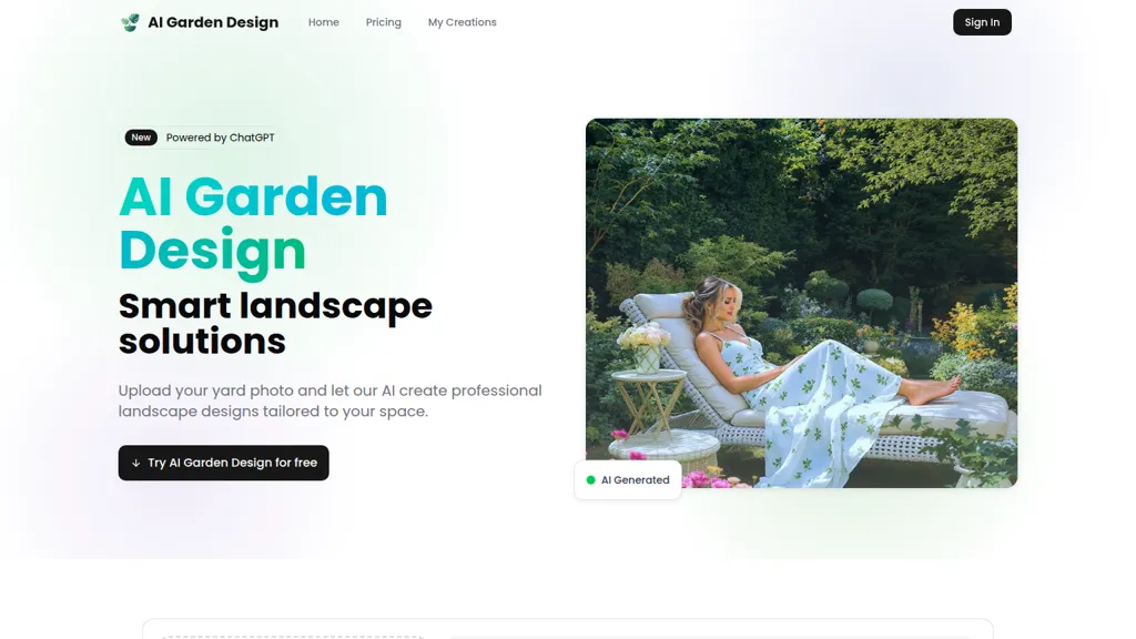 AI Garden Design AI tool screenshot