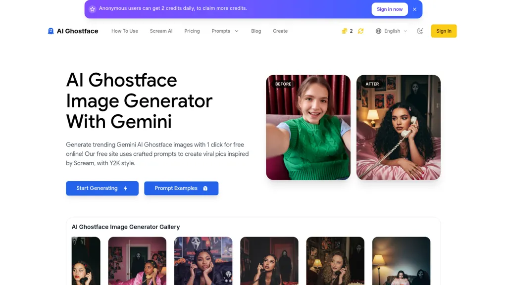 AI Ghostface AI tool screenshot