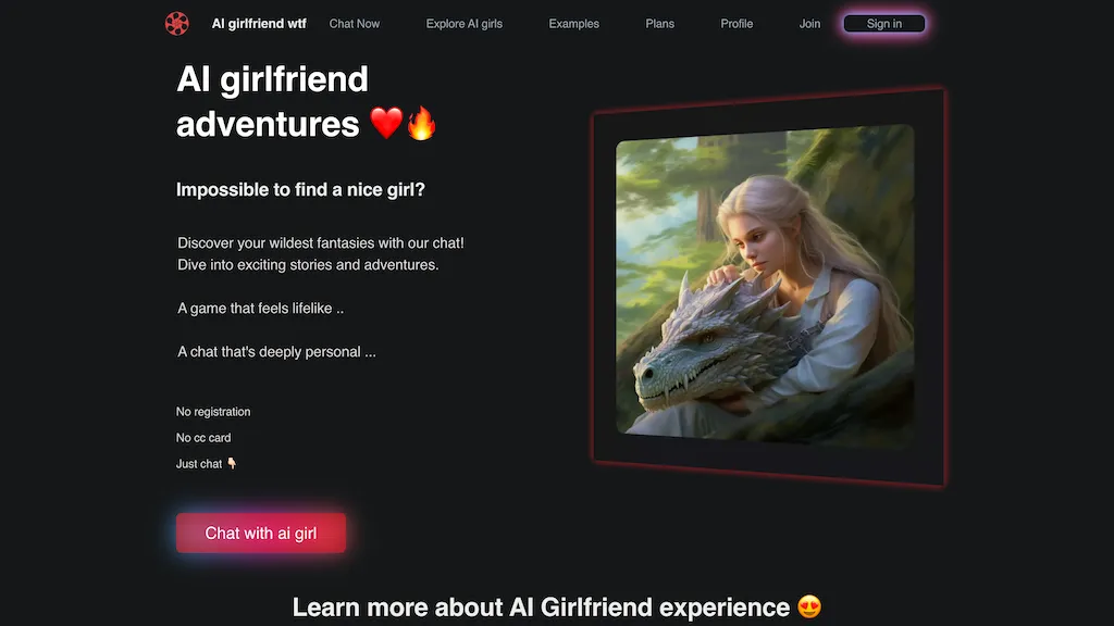 AI Girlfriend WTF website