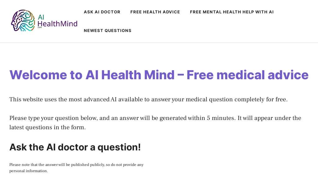 AI Health Mind website