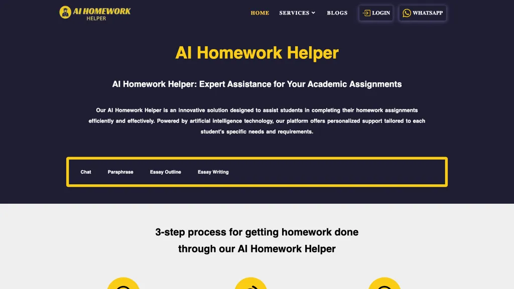 AI Homework Helper website
