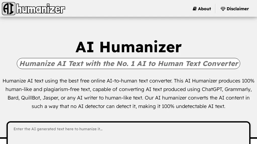 AI Humanizer website