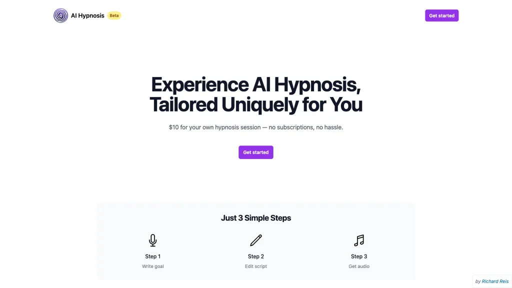 AI Hypnosis App website