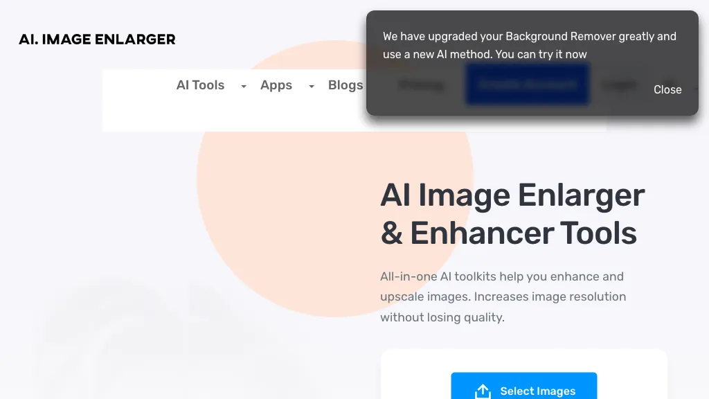 AI Image Enlarger website