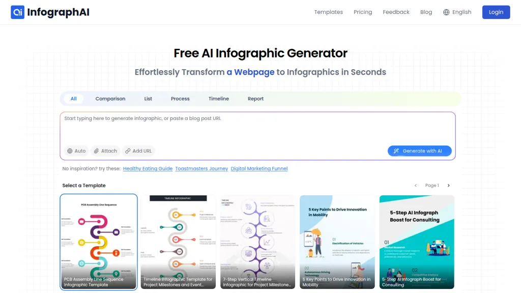 AI Infographic Generator AI tool screenshot