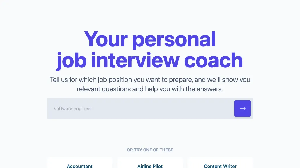 AI Interview Coach website