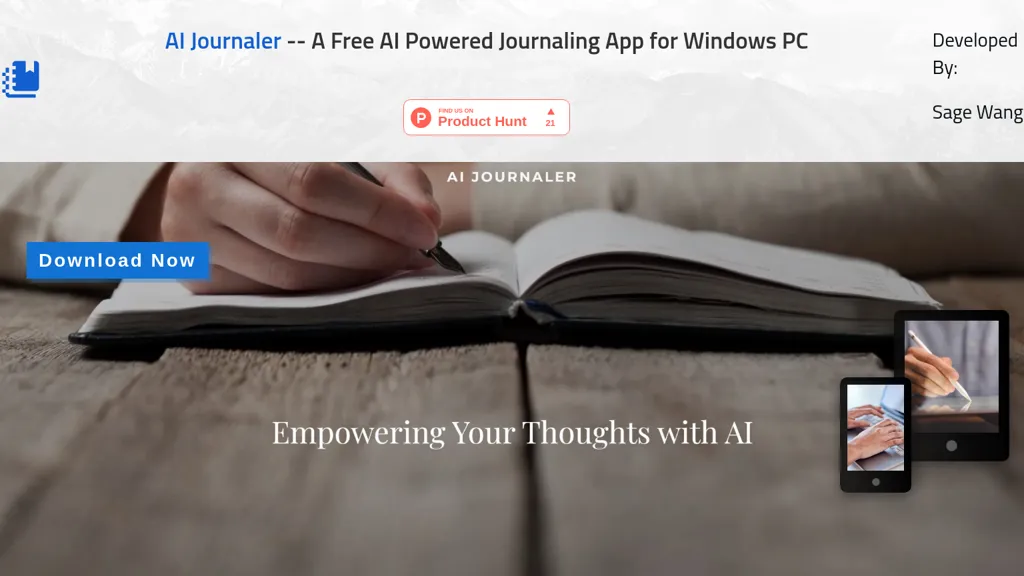 AI Journaler website